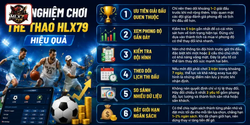 Kinh nghiệm chơi thể thao HLX79 hiệu quả