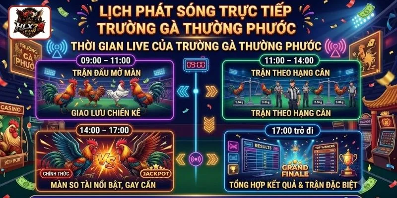 Thời gian live của trường gà Thường Phước